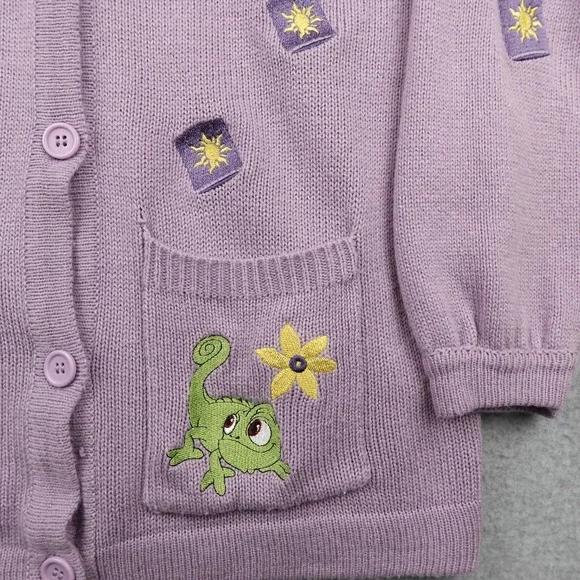 Disney Tangled Rapunzel Pascal Lanterns Sweater Women's SM Purple Embroidered - Picture 5 of 10